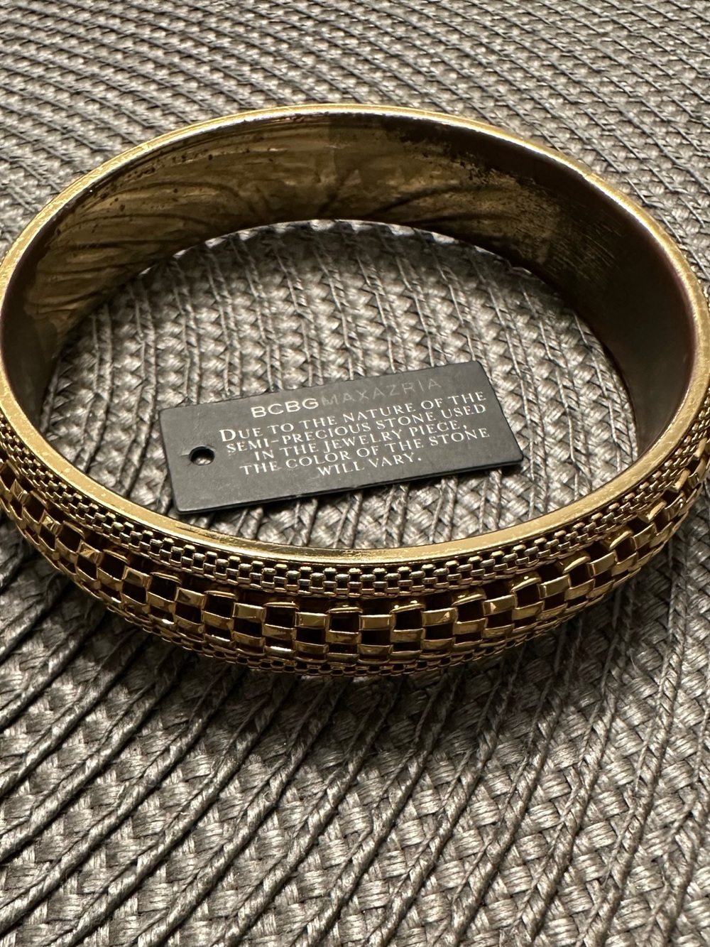 BCBGMAXAZRIA Gold-Tone Textured Bangle Bracelet